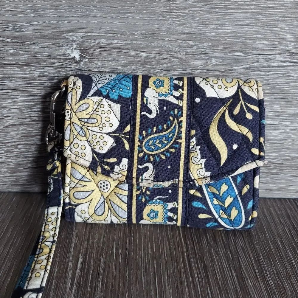 Vera Bradley Trifold Wallet in Ellie Blue Elephant